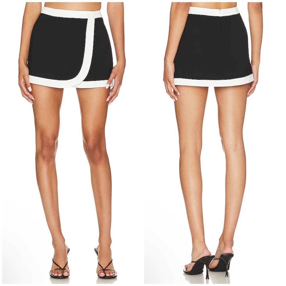 Amanda Uprichard Porsha Skort in Black & Ivory Size S